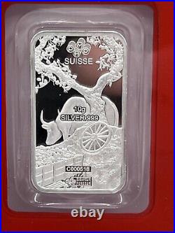 2021 Pamp Suisse Lunar Ox 10 gram 999 Silver Bar in Assay Scarce Low COA C000518