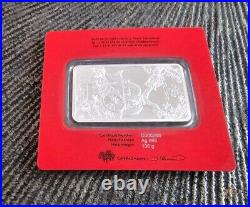 2021 Pamp Suisse Lunar Ox 100gram (3.5oz). 999 Silver Bar in Card-Hard to Find