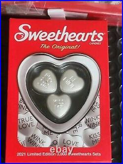 2021 Sweethearts Silver. 9999 Set PAMP Suisse 3 x 10 Gram in OGP