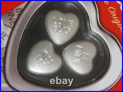 2021 Sweethearts Silver. 9999 Set PAMP Suisse 3 x 10 Gram in OGP