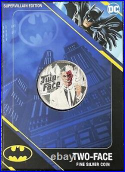 2022 1 oz. 9999 Fine Silver Pamp DC Comic Supervillain Edition Two Face Batman