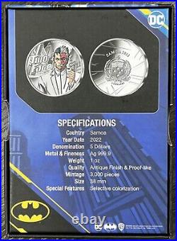 2022 1 oz. 9999 Fine Silver Pamp DC Comic Supervillain Edition Two Face Batman