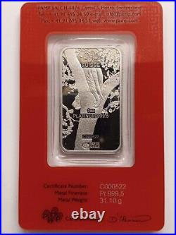 2022 1 oz Platinum Bar PAMP Suisse (Year of the Tiger)