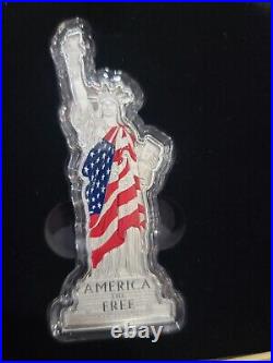 2022 2 oz. 9999 Fine Silver Pamp Suisse America The Free Statue of Liberty