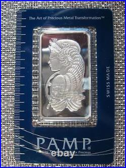 2022 Box of 25 1 oz Pamp Suisse Lady Fortuna. 999 Silver Bar in Assay Card