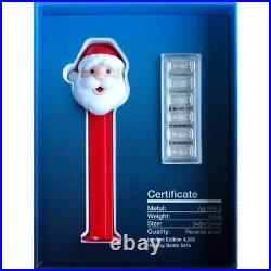 2022 Christmas Santa Claus Pez Dispenser & 6x 5 g. 999 Silver Wafers 4000 made