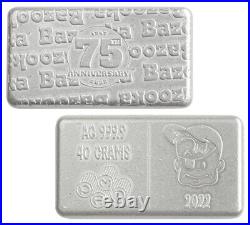 2022 PAMP 75th Anniversary BAZOOKA 40 g Silver Bar Original Mint Box
