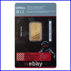 2023 Call of Duty 20th Anniversary 5 Gram. 999 Gold Bar by PAMP Suisse with bezel