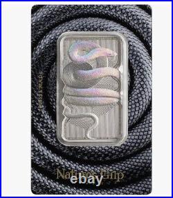 2023 Niue 1 oz PAMP Suisse. 999 Silver Nature's Grip Sunbeam Snake Bar LOW # 15