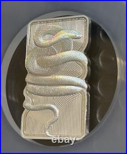 2023 Nuie 1 oz 9999 Fine Silver Nature's Grip Sunbeam Snake Bar PAMP Suisse Holo