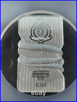 2023 Nuie 1 oz 9999 Fine Silver Nature's Grip Sunbeam Snake Bar PAMP Suisse Holo