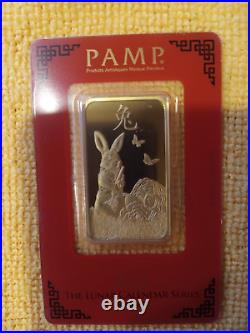 2023, Pamp Suisse, Lunar Year of the Rabbit, 1oz gold bar