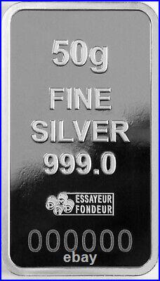 2023 Pamp Suisse Morgan $500 Bill 50g. 999 Silver Bar in Assay Card MIntage 5000