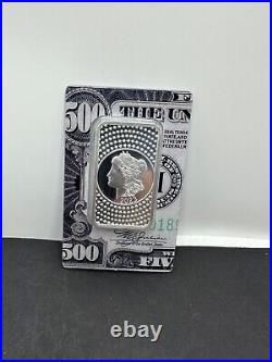2023 Pamp Suisse Morgan $500 Bill 50g. 999 Silver Bar in Card Only 5000 Made