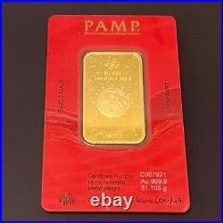 2024 Lunar Legend Azure Dragon 1 oz Gold Bar PAMP Suisse 999.9 Fine in Assay