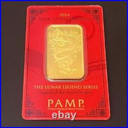 2024 Lunar Legend Azure Dragon 1 oz Gold Bar PAMP Suisse 999.9 Fine in Assay