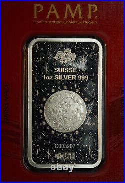 2024 PAMP Suisse Year of the Dragon Lunar Moon 1oz 999 FINE Silver bar C4486