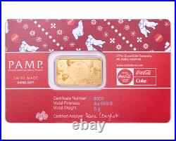 2024 Pamp Coca-Cola Polar Bear Gold Bar 5 gram. 9999 fine in Assay Card