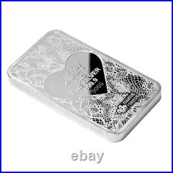 2024 Pamp Love is Precious Heart Holographic 50 Gram Silver Bar In Assay