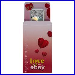 2024 Pamp Love is Precious Heart Holographic 50 Gram Silver Bar In Assay