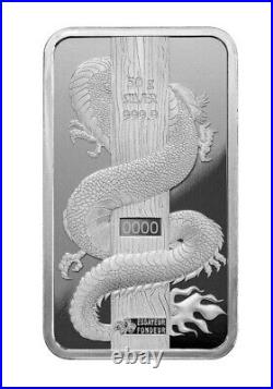 2024 Pamp Suisse Hologram Dragon 50g. 9999 Silver Bar in Assay Card