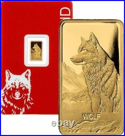 2024 Switzerland PAMP Wolf Fine 1 g Gold Bar 9999 Gold Coin Swiss Fauna Wildlife