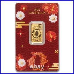 2025 5 gram Gold Bar PAMP Good Luck Koi Fish (In Assay)