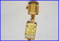 21k Gold, (1 Gram Pamp Suisse. 999 Lady Fortuna) Coin (6 ¾ inch) Bracelet