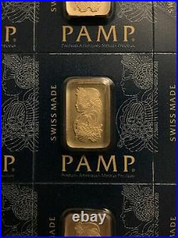 (25) 1 gram Au 999.9 PAMP Suisse GOLD bars