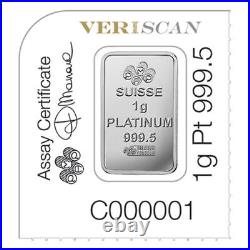 25 Gram PAMP Suisse Divisible Platinum Bar (25×1 with Assay)