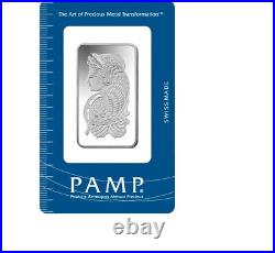 (25) PAMP SUISSE 1 oz Silver Bar Lady Fortuna 999.0 Fine In Assay Card withBOX