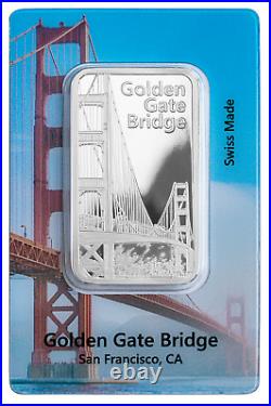 25 Piece Pamp Golden Gate Bridge Bar 1 Oz Silver
