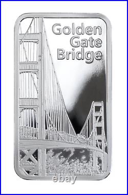 25 Piece Pamp Golden Gate Bridge Bar 1 Oz Silver