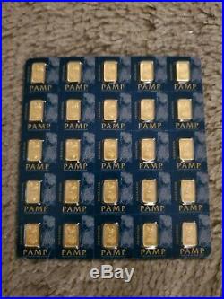 25 x 1 GRAM GOLD BARs PAMP SUISSE