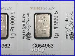 25 x 1 gram Platinum PAMP Suisse Multigram Bullion Bar Mint Sealed IN STOCK