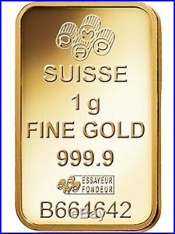 25x PAMP Suisse Fortuna 1g (Gram) Fine Gold Bullion Bars 999.9 NEW & SEALED