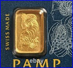 25x1 Gram PAMP SUISSE Gold Bar. 9999 Fine Multigram Fortuna Veriscan (In Assay)