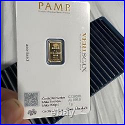 25x1 gram Gold Bar PAMP Suisse 999.9 Fine in Sealed Assay