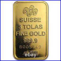 3 Tolas Gold Bar PAMP Suisse Fortuna (In Assay)