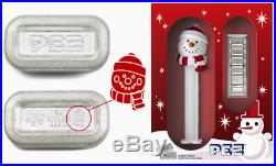 30 gram PAMP Suisse Snowman PEZ Dispenser & Silver Wafers with Box & COA