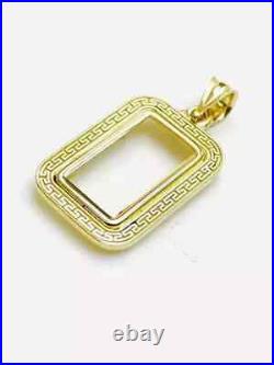 4 Prong Bezel frame 10 gram Pamp Suisse Fortuna Gold Bar 14k Yellow Gold Plated