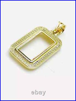 4 Prong Bezel frame 10 gram Pamp Suisse Fortuna Gold Bar 14k Yellow Gold Plated