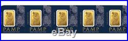 5 1 gram Gold Bars PAMP SUISSE with certificate