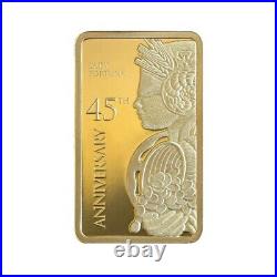 5 Gram Gold Bar PAMP Suisse Lady Fortuna Veriscan 45th Anniversary In Assay