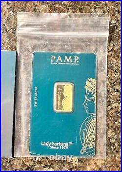 5 Gram Gold Bar PAMP Suisse Lady Fortuna Veriscan 45th Anniversary In Assay