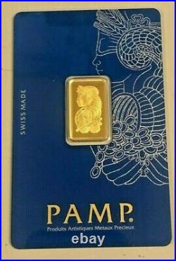 5 Gram PAMP Gold Lady Fortuna. 9999 Fine Sealed Bar In Assay with Veriscan