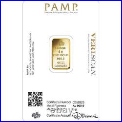 5 Gram PAMP Suisse Fortuna Veriscan Gold Bar (New with Assay)