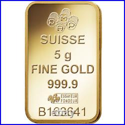 5 Gram PAMP Suisse Fortuna Veriscan Gold Bar (New with Assay)