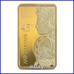 5 Gram PAMP Suisse Lady Fortuna Veriscan 45th Gold Bar (New with Assay)