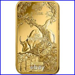 5 Gram PAMP Suisse Lunar Ox Gold Bar (New with Assay)